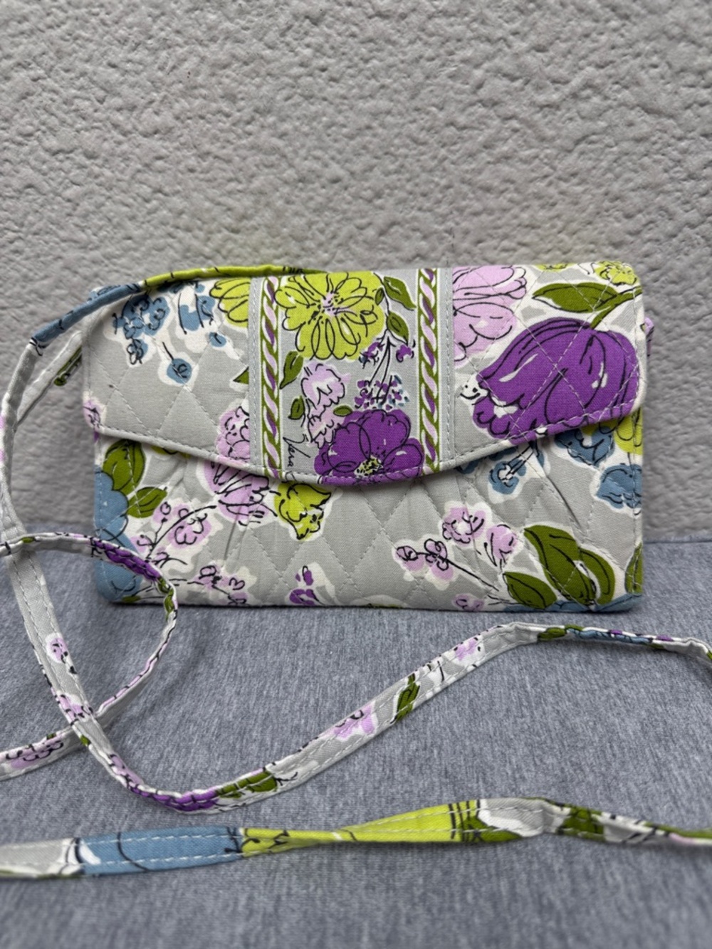 Vera Bradley Quilted Floral Crossbody - Purple, Green & Blue